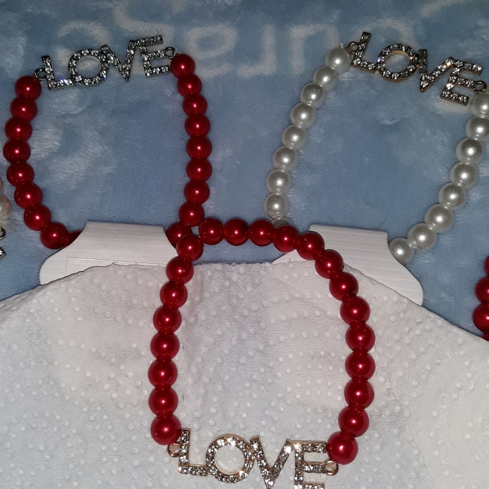 Heart Bracelet "Heart/ Love Rhinestone Accents